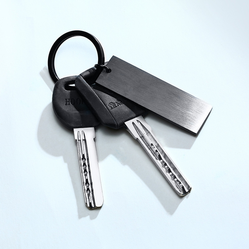 Vnox Black Stainless Steel Personalize Engrave Bar Key Chain Custom Father Husband Boyfriend Gifts for Him