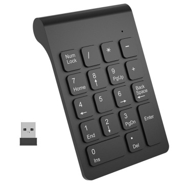 Wireless 2.4GHz 18 Keys Number Pad Numeric Keypad Keyboard for Laptop PC & Mac black