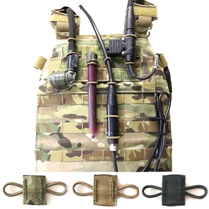 3pcs Tactical Molle Ribbon Buckle Binding Retainer for PTT Antenna Stick Pipe