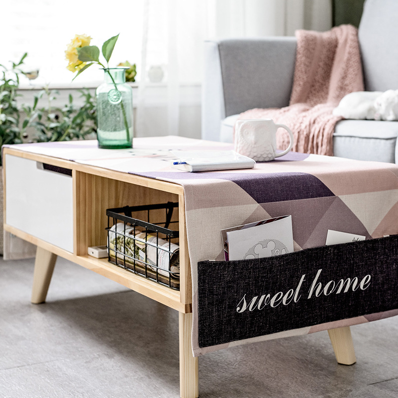 Nordic Geometric Pattern Tea Table Covering Cloth Living Room Rectangular Small Table Tablecloth Desk TV Cabinet Table Mat