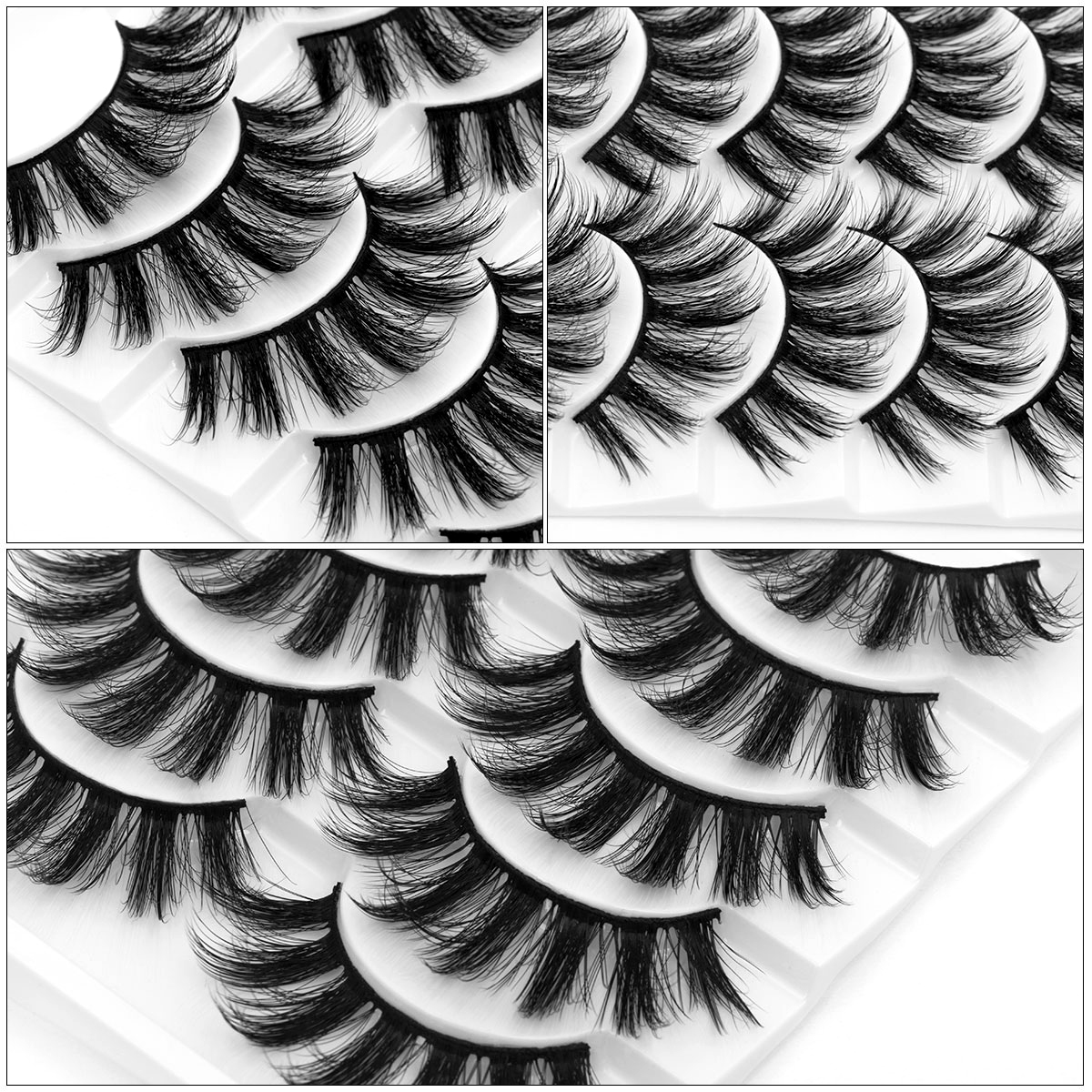 SEXYSHEEP 5Pairs 3D Mink Lashes False Eyelashes Natural/Thick Long Eye Lashes Wispy Makeup Beauty Extension Tools