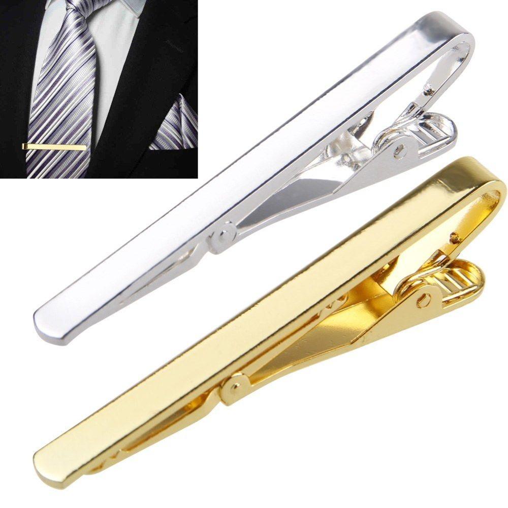 Men Metal Silver Gold Simple Necktie Tie Bar Clasp Clip Clamp Pin Men Stainless Steel For Business Necktie Tie Clasps