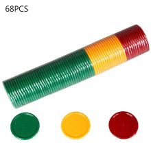 OOTDTY 68pcs Plastic Poker Chips Casino Bingo Markers for Fun Family Club Carnival Bingo Game Tokens 31mm