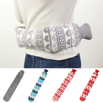 For Waist Hand Foot Warming Cute Christmas Long Hot Water Bottles Bag With Removable Fleece Knitted Cove