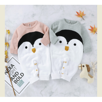 Baby Autumn Clothing Newborn Baby Boy Girl Knit Romper penguin Cartoon Sweater Jumpsuit Long sleeve Warm Baby Rompers 2020