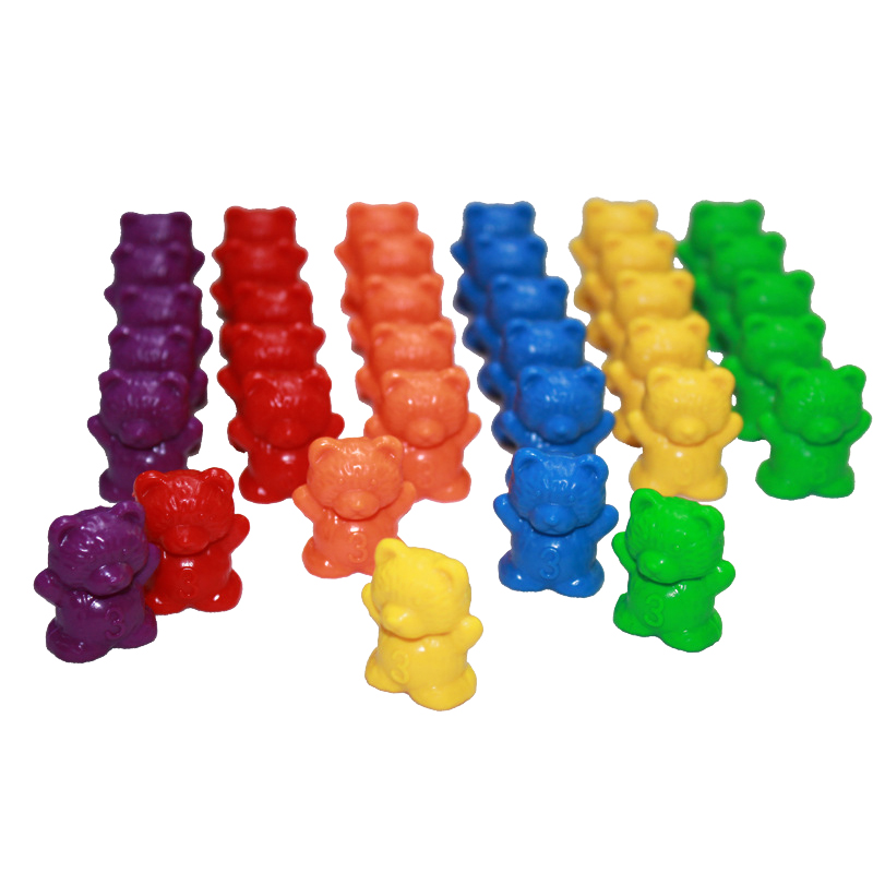 60 Pcs Counting Bears Montessori Educational Rainbow Matching Bear Toys for Children Toddlers Color Sorting Learning Materials