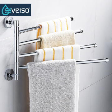 Everso Stainless Steel Towel Bar Rotating Towel Rack Bathroom Kitchen Wall-mounted Towel Polished Rack Holder Hardware Accessory