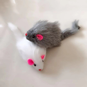 5Pcs False Mouse Cat Pet Toys Cat Long-haired Tail Mice With Sound Rattling Soft Real Rabbit Fur Sound Squeaky Toy For Cats Dogs