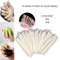 Best 50pcs Nail Polish UV Gel Display False Tips Fan Shaped with Loop Fake Nail Art Color Stickers Foldable Salon Practice Tool