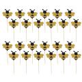 36pcs Cute Cupcake Topper Decoration Adorable Bee Cake Pick Dessert Fruites Picks For Baby Shower Birthday Supplies A35