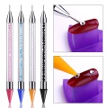 Dual-ended Wax Picker Picking Up Rhinestone Crystal Beads Stud Dotting Pen Pencil Brush Metal Nail Art Tool Decoration Manicure