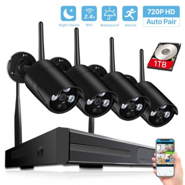720P CCTV Camera System Wireless HD 4CH 1080P NVR Wifi Camera Kit Video Surveillance Smart Home Security IP Cam Set Outdoor