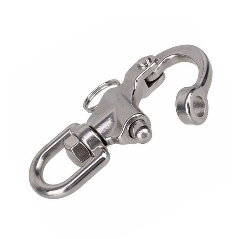 70mm Stainless Steel Rotary Spring Hook Quick Release Boat Chain Eye Shackle Swivel Bracket Snap Hook Hardware Tool