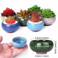 1 PCS Ceramic Pots Ice-Crack Glaze 7 Color Flower Ceramics Succulent Plant Mini Pot Garden Flowerpot For Home Office Decoration