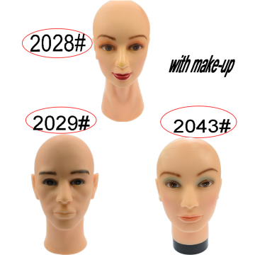 Bald head mannequin for wigs with make-up