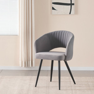 Contemporary Easy Assemble Dining Chair in Light Grey