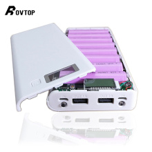 Rovtop Hot sale 5V Dual USB 8*18650 Power Bank Battery Box Mobile Phone Charger DIY Shell Case For iphone6 Plus S6 xiaomi