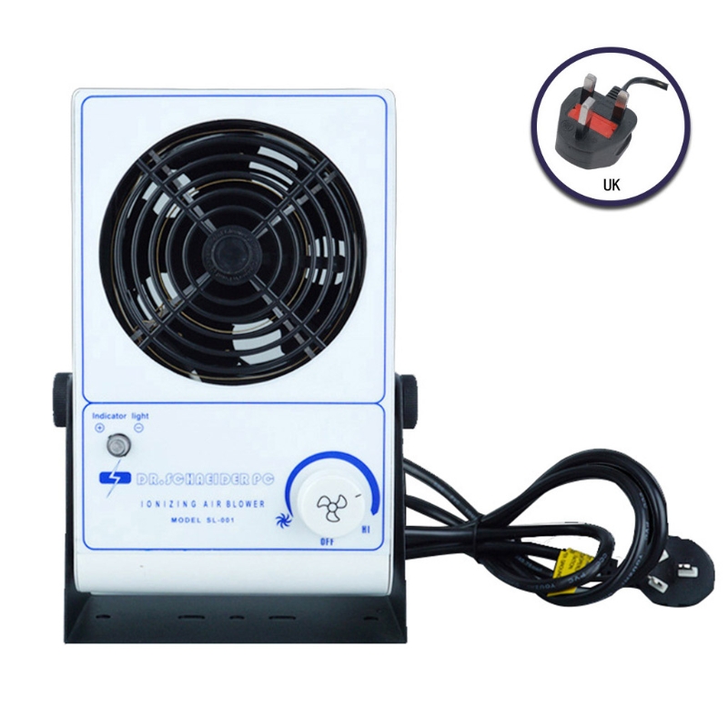 US/EU/UK/AU Plug Ionizer Air Blower Anti-Static Ion Fan Static Eliminator X6HC