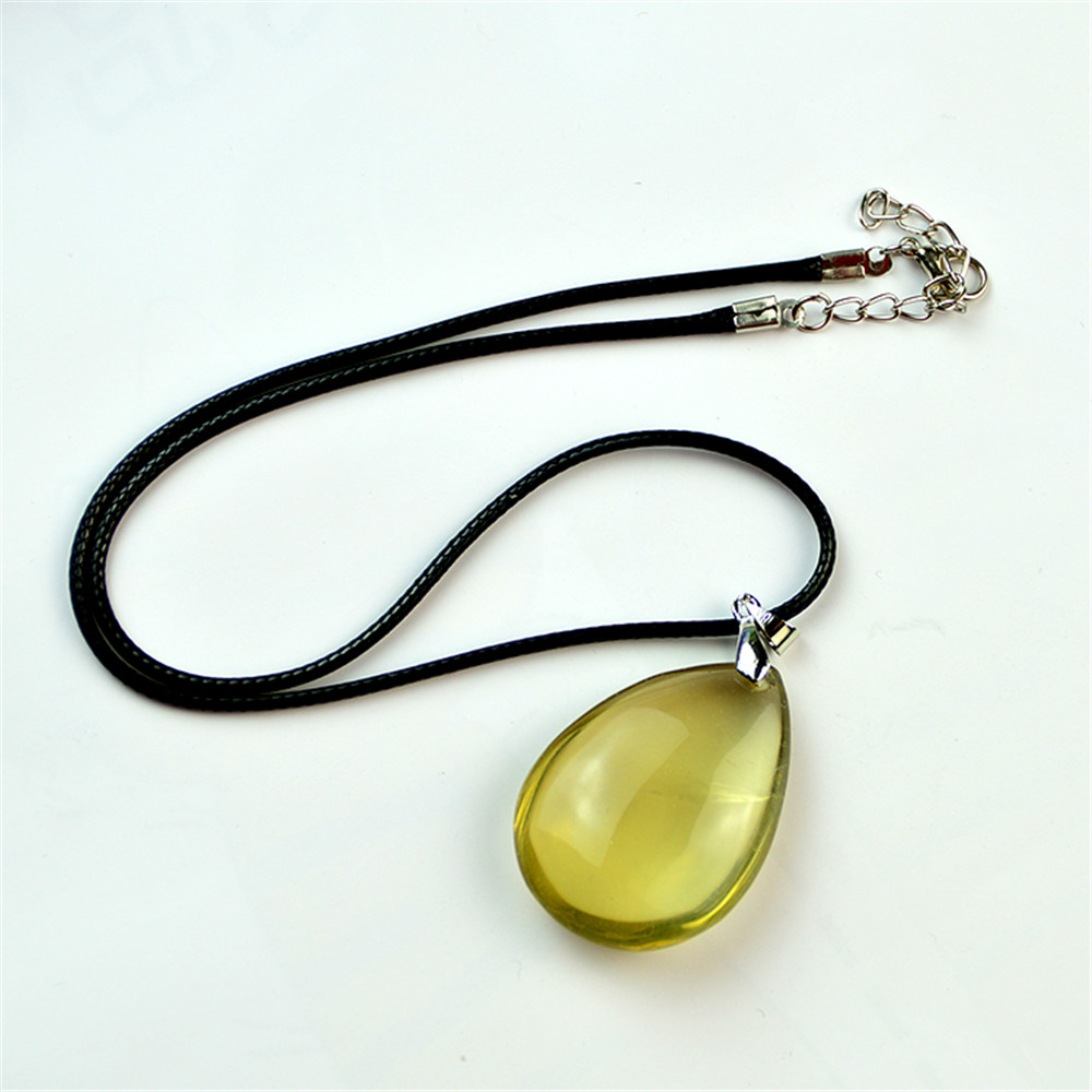 Natural drop-shaped Citrine crystal pendant lemon quartz stone healing gemstone Divination spiritual meditation Necklace Jewelry