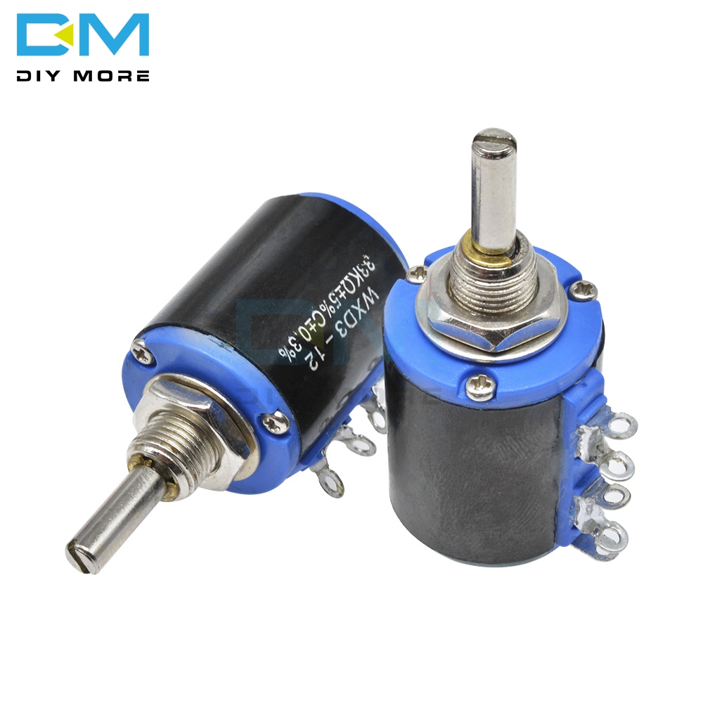 Diymore WXD3-12-1W Wirewound Potentiometer 5% +5% -5% Resistance Ohm 10 Turns Linear Rotary Potentiometer Diy Electronic
