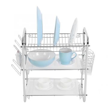 3 Tiers Home Kitchen Dish Plate Bowl Cup Drying Rack Drainer Cutlery Holder Metal Organizer Kitchen appliance
