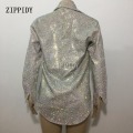 Sparkly AB Crystals Shirt Sexy Evening Jacket Luxury Party Dress Glisten Rhinestones Costume Super Design Stage Performance Wear