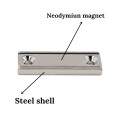 N52 Strong Neodymium magnet L40-L120mm super powerful hook power magnetic material permanent NdfeB holder Square hook magnet