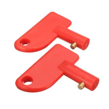 2x Red Mini Battery Cut Off Kill Isolator Switch Spare Keys For Marine Auto Boat Truck