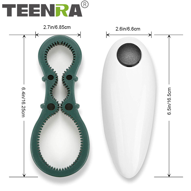 TEENRA Electric Can Opener One Touch Automatic Jar Opener Bottle Opener Electric Hands Free Kitchen Gadgets