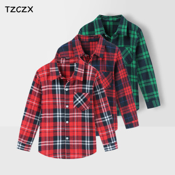 Hot Sale Boys Shirts Classic Casual Plaid Flannel Children shirts For 2-8 Years Kids Boy Wear