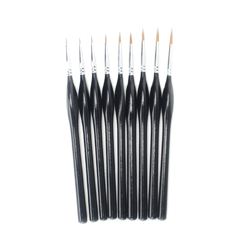 9 Pieces Fine Detail Paint Brush Miniature Painting Brushes Kit Mini Paints Brush Set for Acrylic Watercolor Oil Face Nail Scale