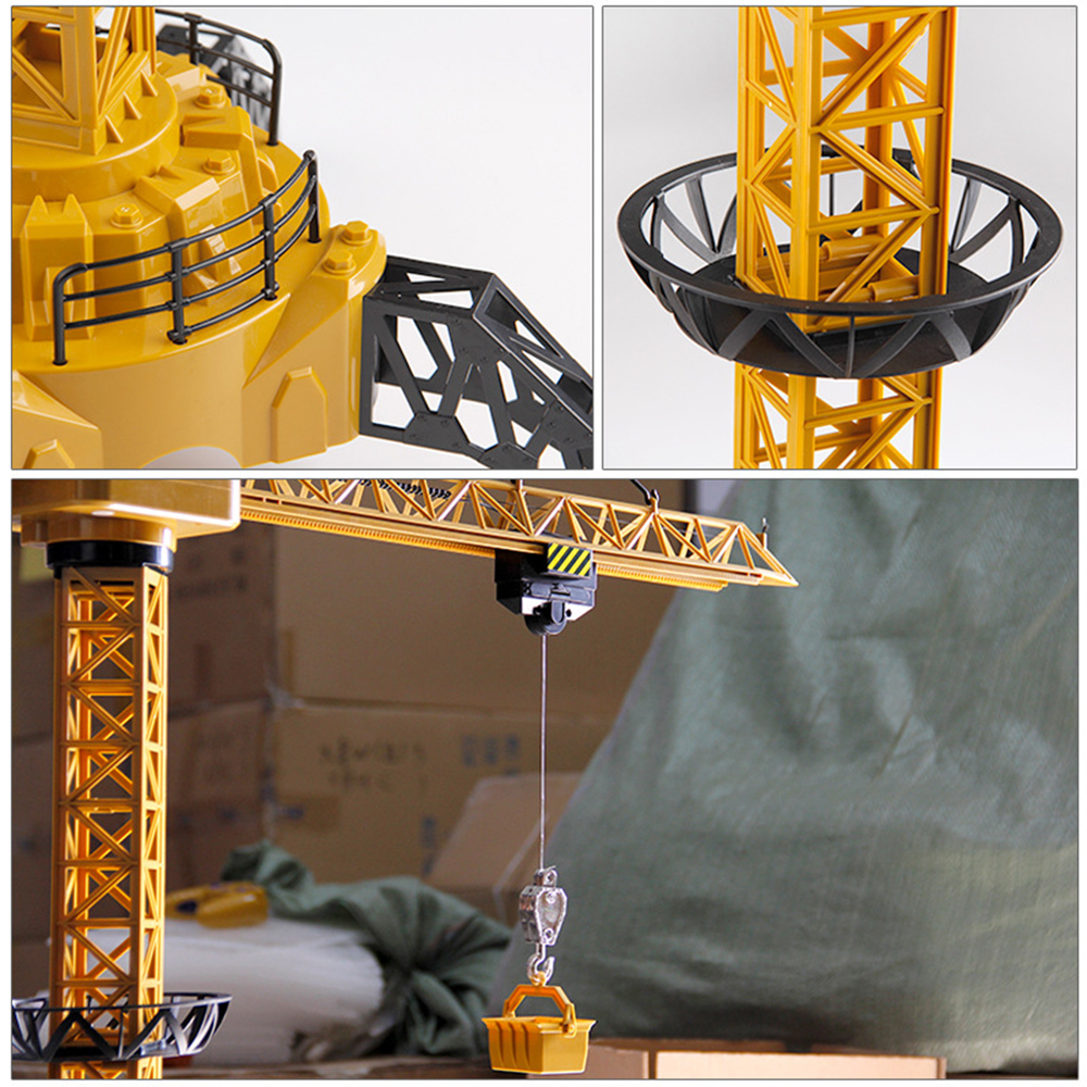 Upgraded Version Remote Control Construction Crane 6CH 128CM 680 Rotation Lift Model 2.4G RC Tower Crane Toy For Boy Kids Gift