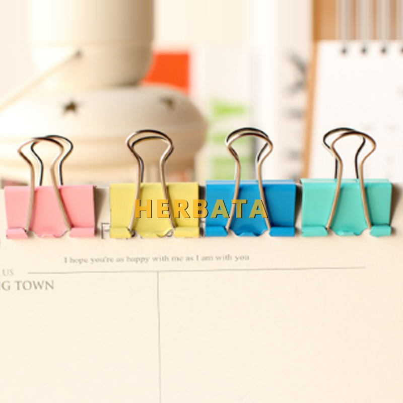 50PCS/lot 15mm Colorful Metal Binder Clips Paper Clip Office Stationery Binding Supplies Notes Letter File Bookmark Student