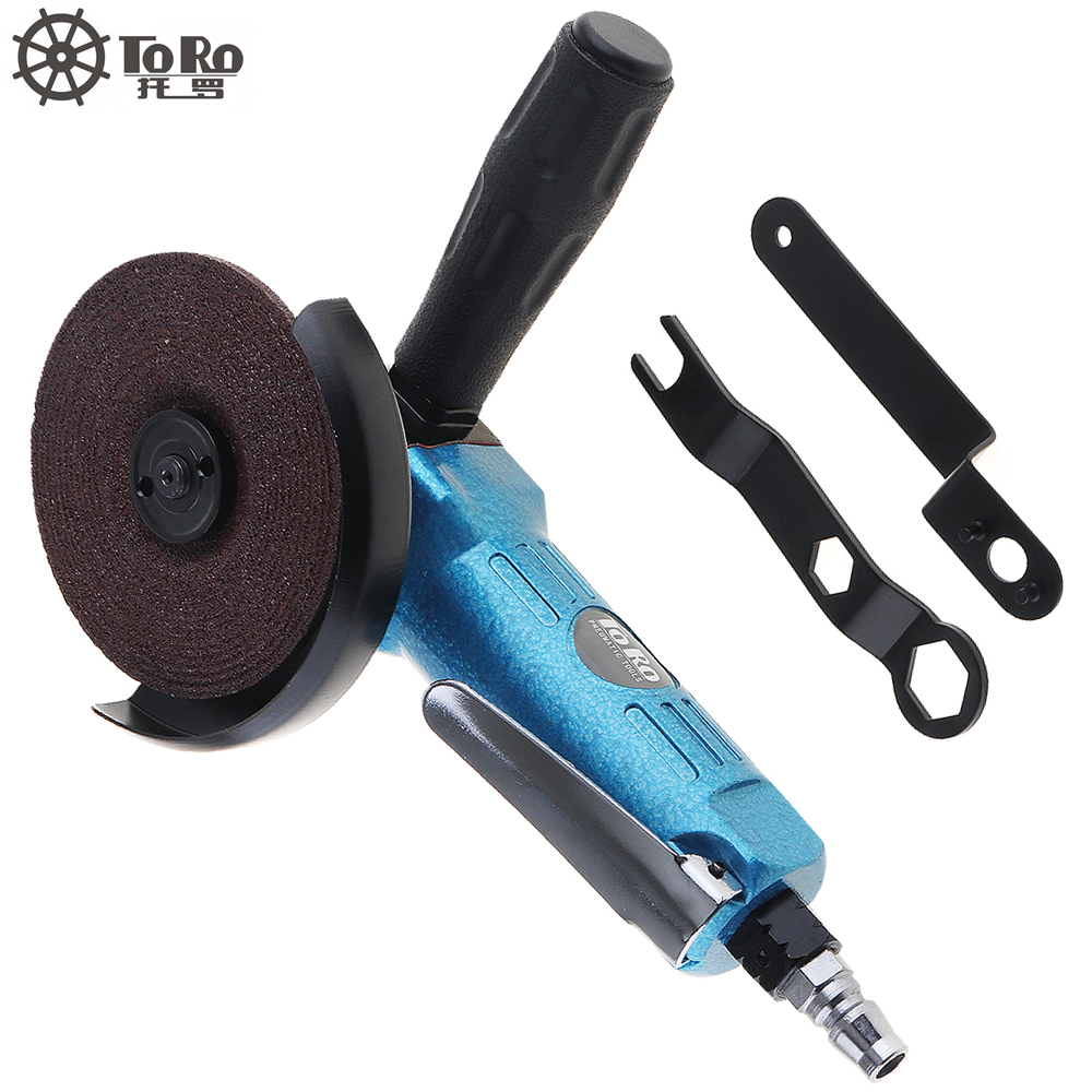4 Inch Pneumatic Polisher Air Angle Grinder Mini High-speed Sliver/Blue for Machine Polished / Grinding / Cutting Pneumatic Tool