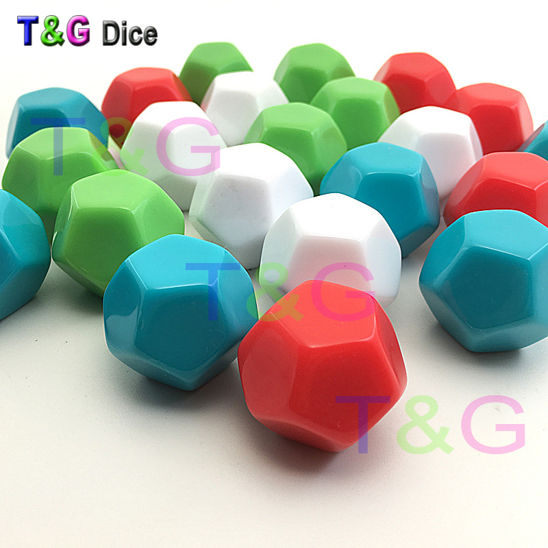 5pcs 25mm 12-sided D12 white blank dice can be written by pen for board game accessories High Quality