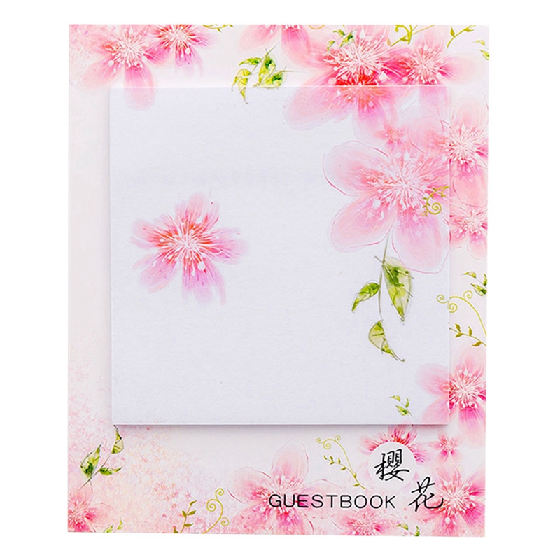 2020 Fresh Cherry Sakura Natural Memo Pad Sticky Notes List Escolar Papelaria School Supply Label