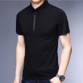 Male Polo Shirt 2020 Summer Slim Plain Color Fashion Brands Design Cotton Polo Zip Up Collar Polo Men's Polo Shirt Short Sleeve
