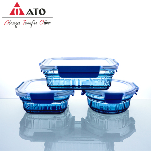 Muti-color High Borosilicate glass Food lunch box