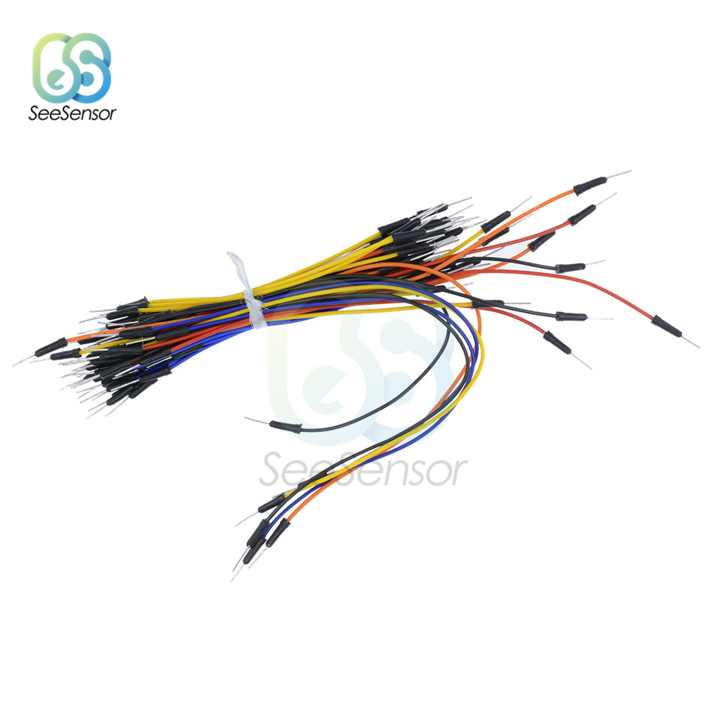 65pcs/lot Flexible Breadboard Jumper Cables Wire Breadboard Wires for arduino DIY Kit