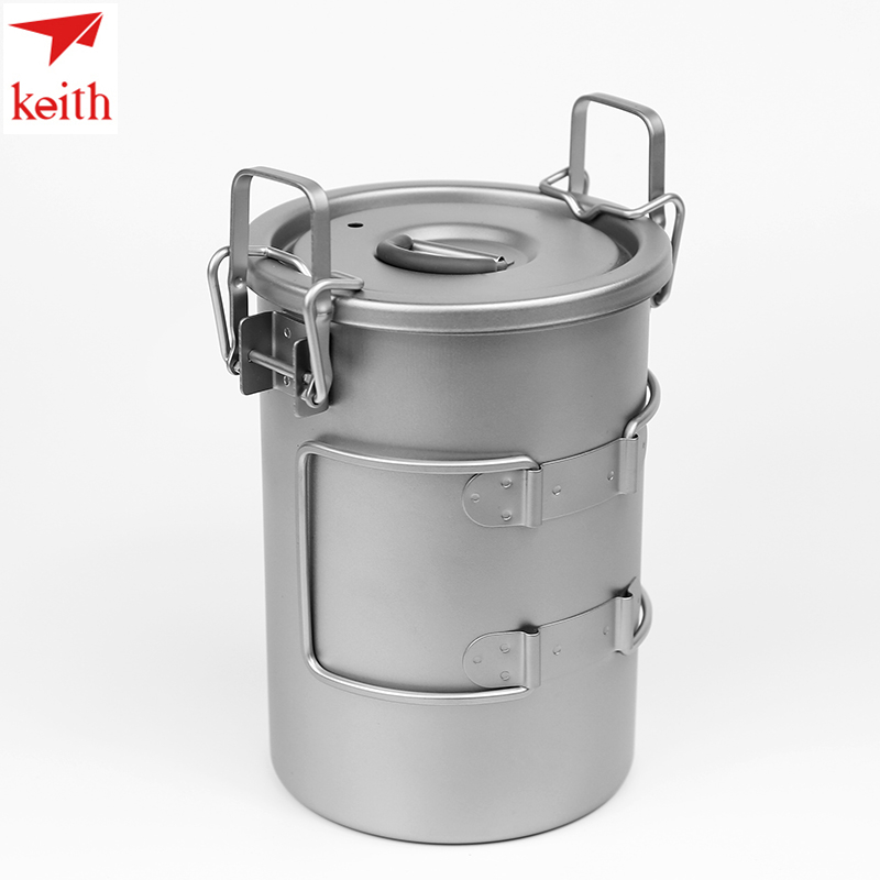 Keith Titanium Cutlery Portable Sauce Pot 900ml Camping Hiking Picnic Cooking Cookware Set Rice Cooker Ti6300 Drop Shipping