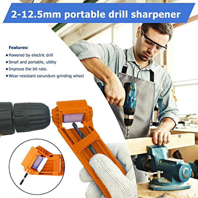 Dropshipping Portable Drill Bit Sharpener Corundum Grinding Wheel 2-12.5mm for Grinder Tools for Drill Sharpener Power Tool