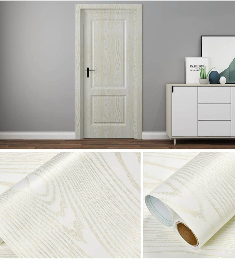 Waterproof Wood Vinyl Wallpaper Thicken Self Adhesive Contact Paper Doors Cabinet Desktop Modern Furniture Decorative Sticker