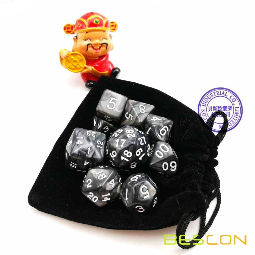 Marble Polyhedral Dice Set 8