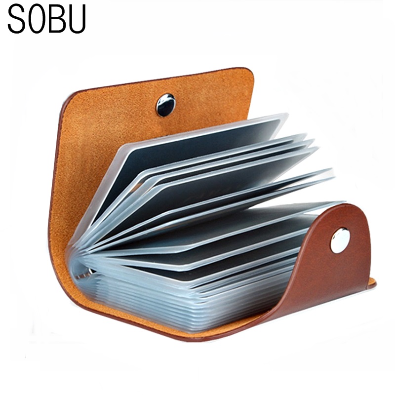 2020 New PU Leather Function 24 Bits Card Case Business Card Holder Men Women Credit Passport Card Bag ID Passport Card Wallet