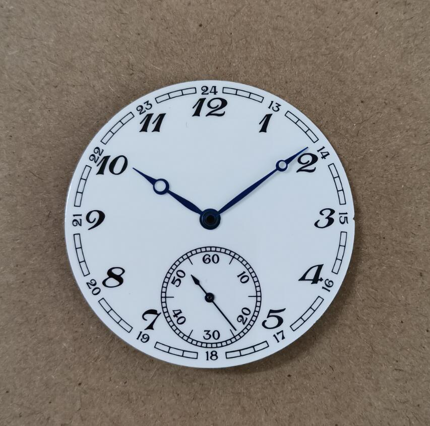 Watch parts 39mm 6 o'clock second hand Watch dial/hand white smooth enamel panel Suitable for eta6497 / 8498 seagull ST36 G058