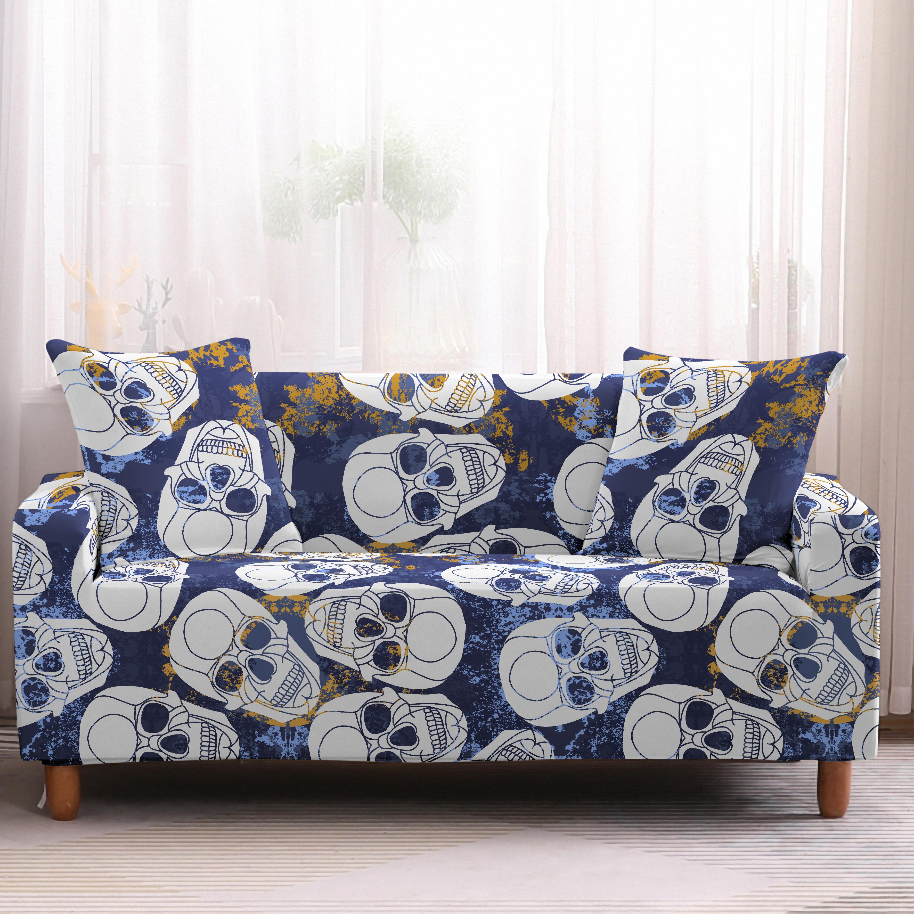 Skull Sofa Cover Elastic Stretch Modern Chair Couch Cover Sofa Covers for Living Room Furniture Protector 1/2/3/4 Seater