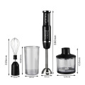 4-in-1 Stainless Steel Immersion Hand Stick Blender Mixer Vegetable Meat Grinder 500ml Chopper Whisk 800ml Smoothie Cup