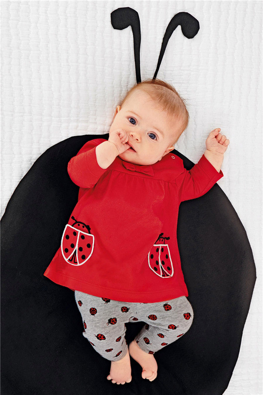 2Pcs Newborn Baby Girls Clothes Outfits Set Cartoon Ladybug Long Sleeve T-shirt Tops Legging Pants Infant Toddler Clothing