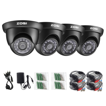 ZOSI 4 Pack HD-TVI 720P/1080P 24PCS IR Leds Security Surveillance CCTV Camera IR Cut High Resolution Outdoor Weatherproof Camera