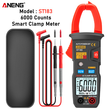 Digital Clamp Meter AC Current 6000 Counts True RMS Multimeter DC/AC Voltage Tester Hz Capacitance NCV Ohm Tests ANENG ST183